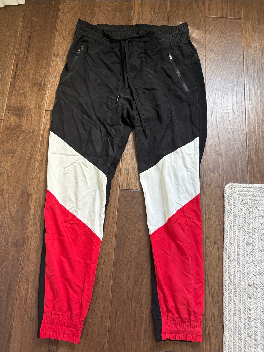 Alala Colorblock Track Pants - Black, White & Red/Burnt Orange